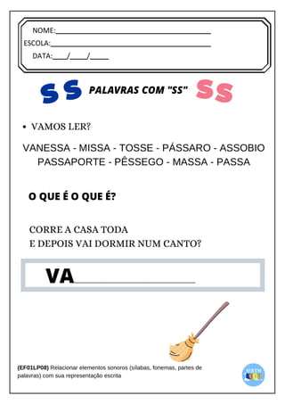 [Digite texto]
NOME:
ESCOLA:
DATA: / /
 