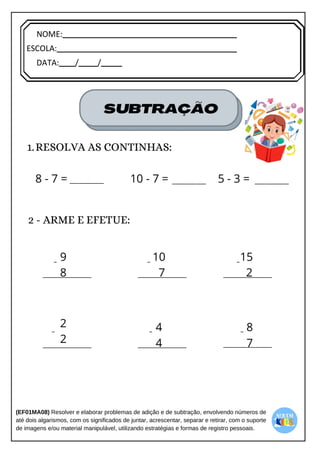 [Digite texto]
NOME:
ESCOLA:
DATA: / /
 