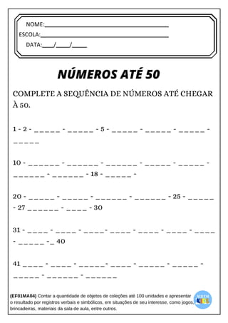 [Digite texto]
NOME:
ESCOLA:
DATA: / /
 