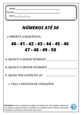 [Digite texto]
NOME:
ESCOLA:
DATA: / /
 