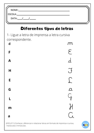 [Digite texto]
NOME:
ESCOLA:
DATA: / /
 