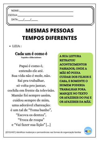 [Digite texto]
NOME:
ESCOLA:
DATA: / /
 