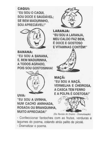 Atividades sobre alimetação 1