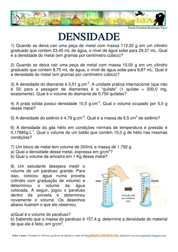 Os Objetos Abaixo Tem A Mesma Densidade