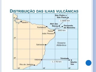DISTRIBUIÇÃO DAS ILHAS VULCÂNICAS
 