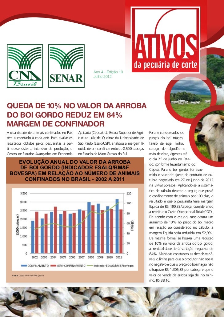 Ano 4 - Edição 19                                                        Julho 2012QUEDA DE 10% NO VALOR DA ARROBADO BOI G...