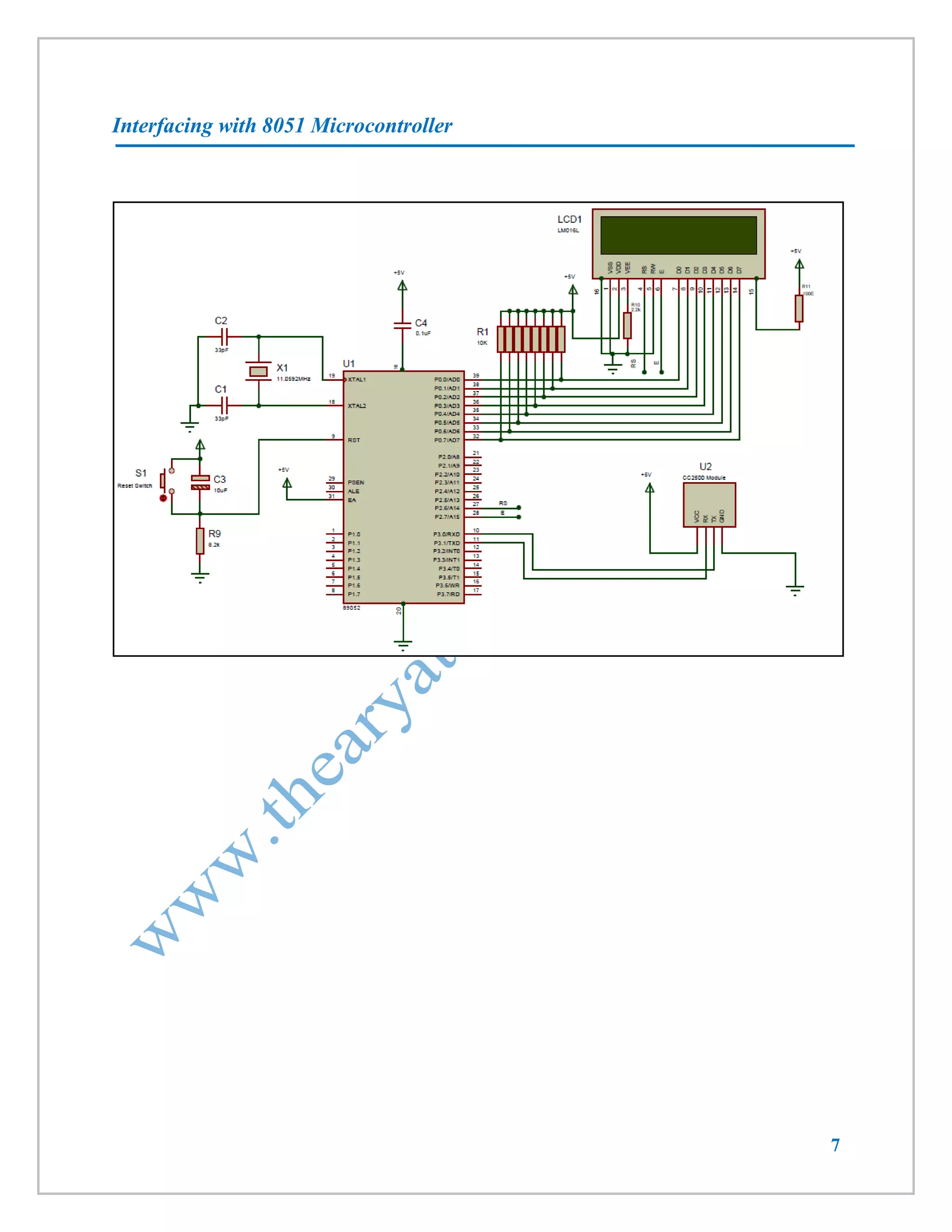 7 
Interfacing with 8051 Microcontroller 
 