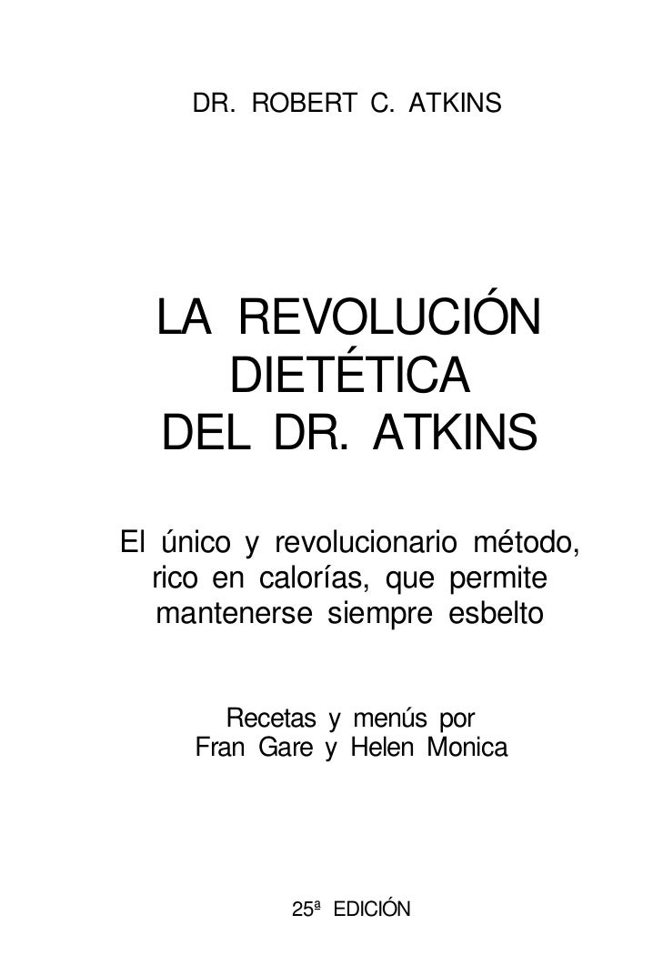 DESCARGAR LA REVOLUCION DIETETICA DEL DR ATKINS PDF