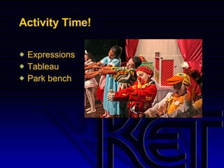 Activity Time! Expressions Tableau Park bench 