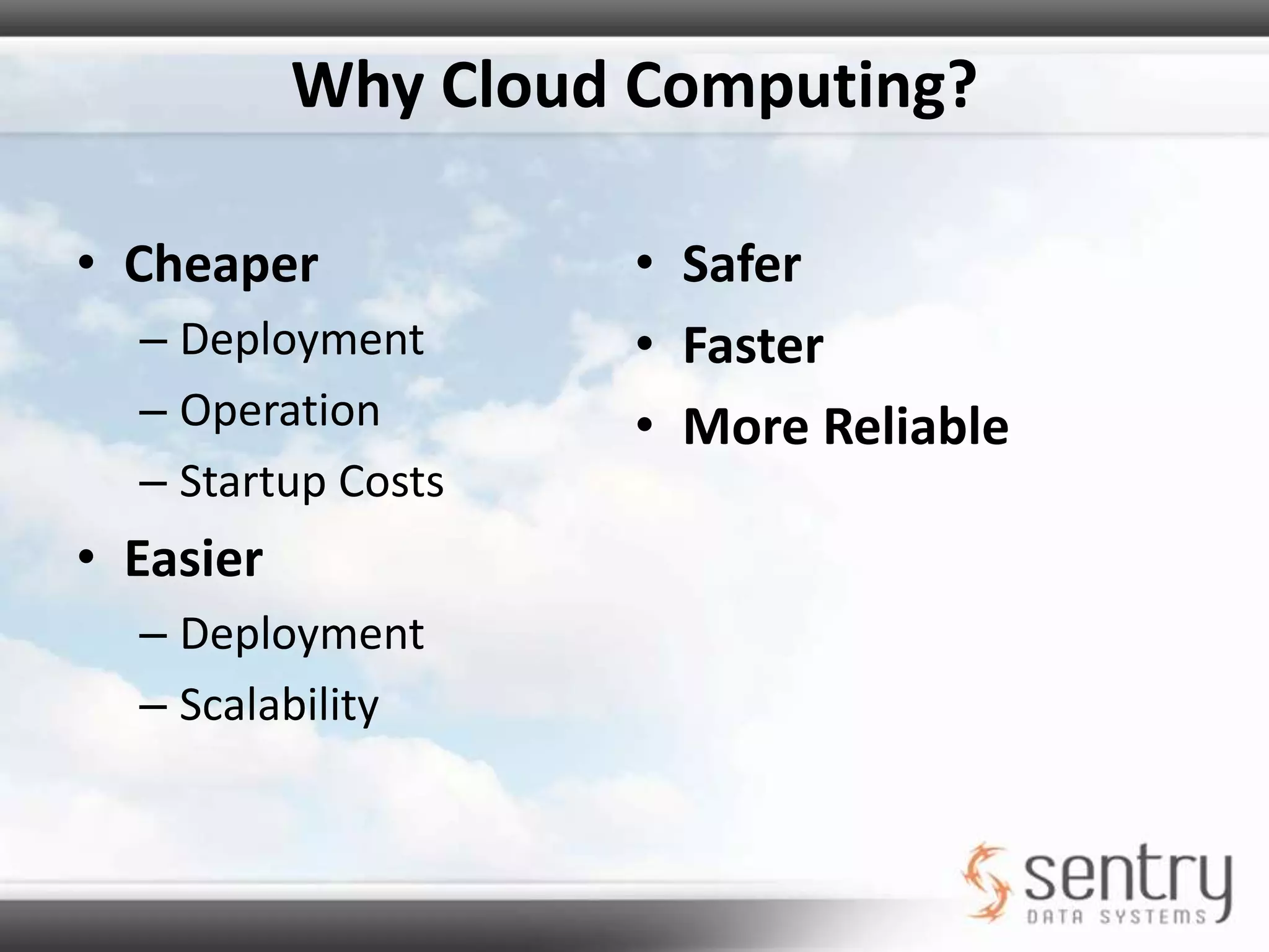 What’s Required of a Healthcare Cloud?SecuritySAS70HIPAAPCISecure ConnectivityVPNSHospital ClaimsProcessingPharmacy Claims ProcessingEncryptionAggregation of Disparate Data Sets from Multiple Environments and LocationsSupport of Healthcare FormatsSupport of Healthcare Code Sets