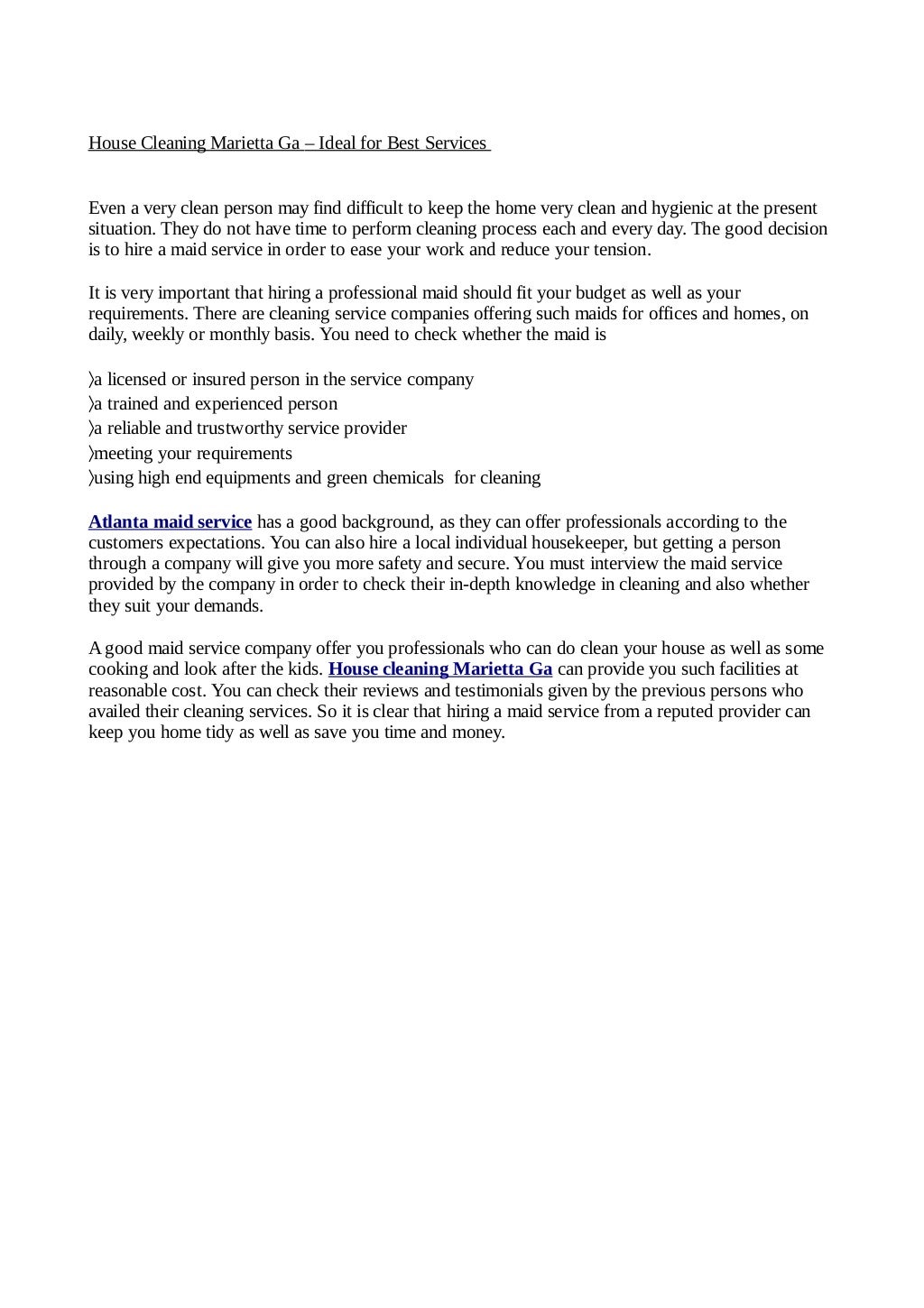 Atlanta maid service, house cleaning marietta ga