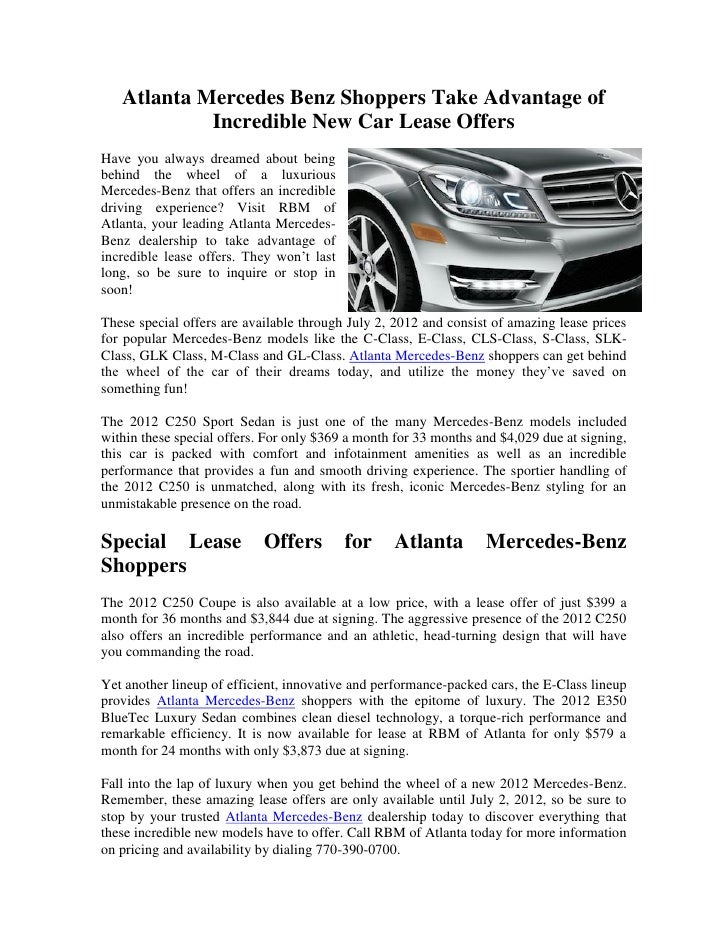 Lease Car Atlanta >> Atlanta Mercedes Benz Shoppers Take Advantage Of Incredible Lease Car Atlanta >> Atlanta Mercedes Benz Shoppers Take Advantage Of Incredible