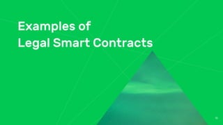 Examples of
Legal Smart Contracts
10
 