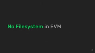 No Filesystem in EVM
23
 