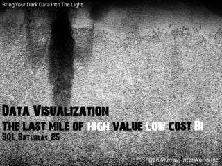 Bring Your Dark Data Into The Light




Data Visualization
The last mile of high value low cost BI
SQL Saturday 25

                                      Dan Murray; InterWorks Inc.
 