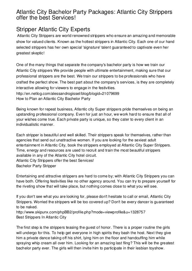 Atlantic City Bachelor Party Packages Atlantic City Strippers offer