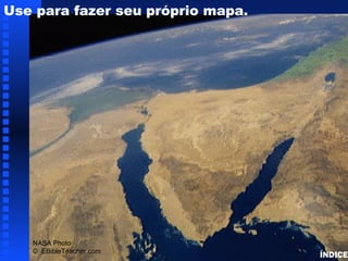 Sinai/Egypt Blank Map Use para fazer seu próprio mapa. ÍNDICE NASA Photo ©  EBibleTeacher.com  