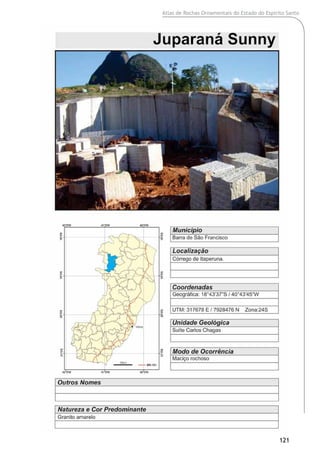 Atlas de Rochas Ornamentais do Estado do Espírito Santo
121
 