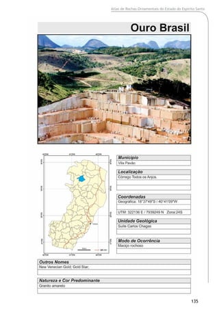 Atlas de Rochas Ornamentais do Estado do Espírito Santo
135
 
