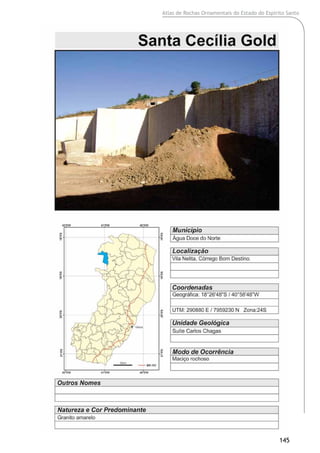 Atlas de Rochas Ornamentais do Estado do Espírito Santo
145
 