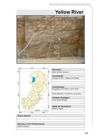 Atlas de Rochas Ornamentais do Estado do Espírito Santo
155
 