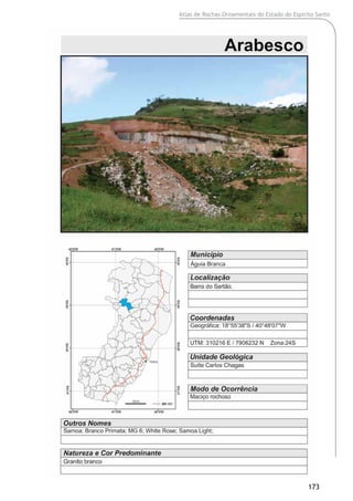 Atlas de Rochas Ornamentais do Estado do Espírito Santo
173
 