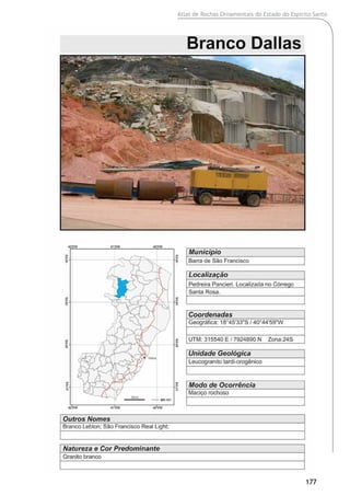 Atlas de Rochas Ornamentais do Estado do Espírito Santo
177
 