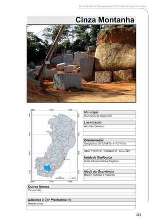 Atlas de Rochas Ornamentais do Estado do Espírito Santo
225
 