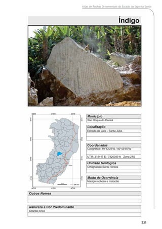 Atlas de Rochas Ornamentais do Estado do Espírito Santo
231
 