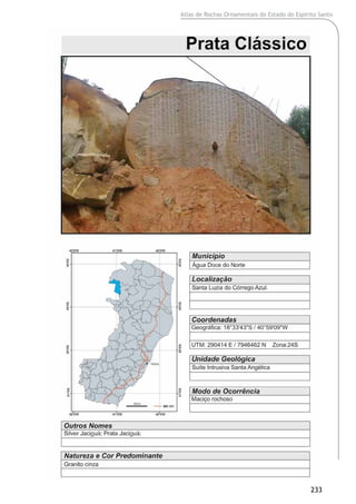 Atlas de Rochas Ornamentais do Estado do Espírito Santo
233
 