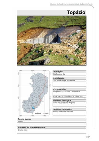 Atlas de Rochas Ornamentais do Estado do Espírito Santo
237
 