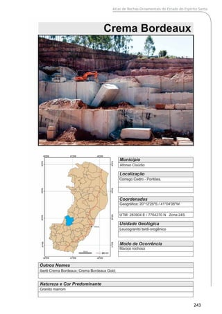 Atlas de Rochas Ornamentais do Estado do Espírito Santo
243
 