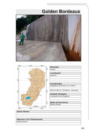 Atlas de Rochas Ornamentais do Estado do Espírito Santo
245
 