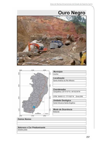 Atlas de Rochas Ornamentais do Estado do Espírito Santo
257
 