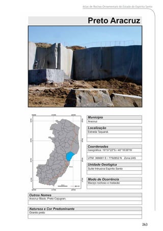 Atlas de Rochas Ornamentais do Estado do Espírito Santo
263
 