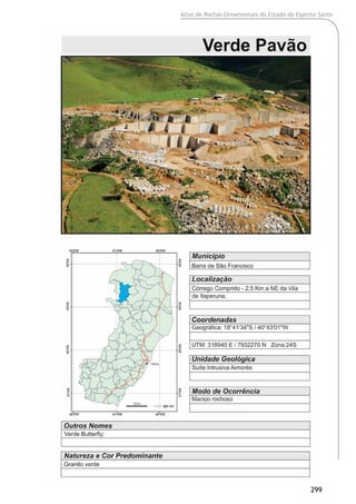 Atlas de Rochas Ornamentais do Estado do Espírito Santo
299
 