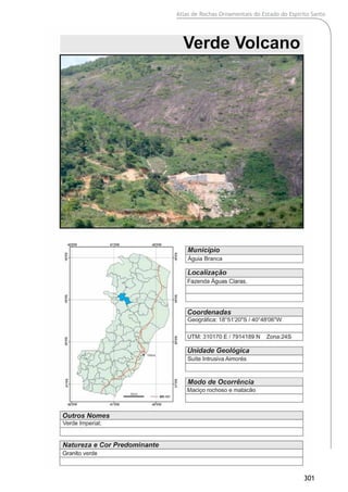 Atlas de Rochas Ornamentais do Estado do Espírito Santo
301
 