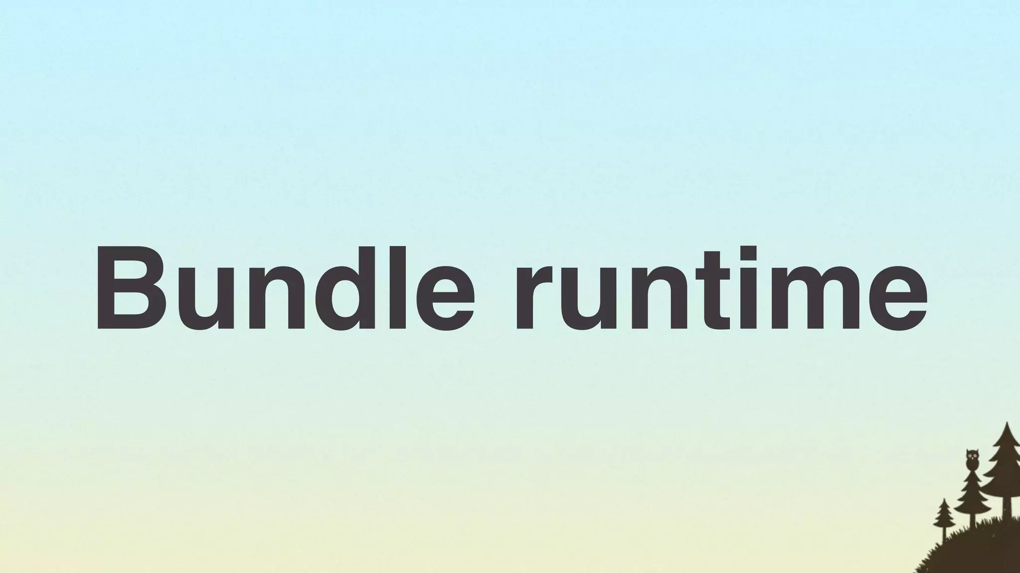 Bundle runtime
                 29
 