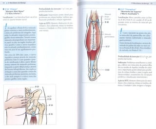 54 11O Meridiano da Bexiga                                                                                                              o Meridiano   da Bexiga    55


.   B 54 "Zhibian"
    "Margem Mais Baixa"
                                                 Profundidade
                                                 pendicularmente.
                                                                    da inserção:   1 a 2 cun, per-                  .    B 57 "Chengshan"
                                                                                                                         "Montanha  de Suporte"
    ("O Mais Inferior")                                                                              Músculo             ("Morro Auxiliador")
                                                 Indicação:     Importante    ponto distal para
Localização: 3 cun lateral ao hiato sacral ao problemas na coluna lombar (utilizar agu-               bíceps        Localização: Meio caminho entre os Pon-
nível do quarto forame sacra!.                Ihamento profundo); relação segmentar.                 femoml         tos B 40 e B 60; 8 cun caudal a B 40 na de-
                                                                                                     840            pressão entre os ventres do músculo gas-
                                                 Ação na MTC: Remove obstruções do me-
     I                                ,
        Ao agulhar o Ponto B 54, o musculo
                                                 ridiano e dos cola ter ais, relaxa os tendões,
                                                 remove a Umidade e o Frio (muito efetivo
                                                                                                                    trocnêmio.


                                                                                                                         I
    li

    glúteo máximo e, mais profundamente,         com moxa).
    o músculo piriforme são atingidos. Aqui                                                                             li   Com o paciente na ponta dos pés,
                                                                                                     Músculo
    estão localizados importantes pontos-                                                                             os músculos da panturrilha são clara-
                                                                                                     gastrocnêmio
    gatilho desses músculç>s. Tensões nesses                                                                          mente visíveis (sobretudo o músculo
    músculos desempenham um importan-                                                                                 gastrocnêmio)    .
    te papel na dor na região lombar-pél-                                                                             Outra forma de localização é através do
    vica-quadri!. Como o nervo isquiático                                                                             método do palmo da mão: no meio en-
    está localizado profundamente,    existe                                                          857
                                                                                                                      tre os Pontos B 40e B 60. (Para detalhes
    risco de picá-Io no agulhamento       pro-                                                                        do método, ver Ponto E 38.)
    fundo.
    Em cerca de 20% dos casos, o nerVO
    isquiático avança através do músculo                                                                            Profundidade      da inserção: 0,5 a 1 cun, per-
    piriforme. Este é o caso quando o pon"
                                                                                                                    pendicularmente.                        '"
    to de ramificação é alto; a parte fibular                                                                       Indicação: Problemas semelhantes        a ciatal-
    avança através do músculo piriforme,                                                                            gia, cãibras nos músculos da panturrilha,
    enquanto a parte tíbial avança através                                                                          dor no tendão de Aquiles (tendão do calcá-
    do forame infrapiriforme. Isto explica a                                                          860           neo); importante ponto distal para proble-
    írritação e causa dor quando o tônus do                                                                         mas da coluna lombar e para a região anal
    músculo piriforme aumenta; portanto,                                                                            (hemorróidas),    transtornos da circulação
    a dor nem sempre é a única causa dos                                                                            periférica (claudicação intermitente).
    pontos-gatilho nesta região.
                                                                                                                    Ação na MTC: Remove obstruções do meri-
                                                                                                                    diano e dos colaterais, relaxa os tendões, eli-
                                                                                                                    mina a Umidade-Calor,      revigora o Sangue.




                                                              827
                                                              B 28

                                                                854



                                                                836
 