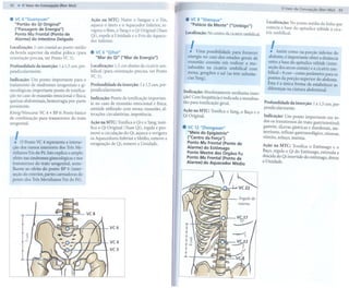 92       . O Vaso da Concepção (Ren Mai)                                                                                                                            o Vaso da Concepção (Ren Mai) 93

. VC4 "Guanyuan"
  "Portão do Qi Original"
                                                   Ação na MTC: Nutre o Sangue e o Yin,
                                                   aquece o útero e o Aquecedor Inferior, re-
                                                                                                      .   VC 8 "Shenque"
                                                                                                          "Palácio da Mente" ("Umbigo")                     Localização: No ponto médio da linha que
  ("Passagem de Energia")                          vigora o Rim, o Yang e o Qi Original (Yuan
                                                                                                                                                            conecta a base do apêndice xifóide à cica-
  Ponto Mu Frontal (Ponto de                                                                          Localização:   No centro   da cicatriz umbilical.     triz umbilical.
                                                   Qi), expele a Umidade e o Frio do Aquece-
  Alarme)do Intestino Delgado                      dor Inferior.
Localização: 2 cun cranial ao ponto médio                                                                 I                                                   I
da borda superior da sínfise púbica (para.            VC6 "Qihai"                                       . Uma possibilidade para fornecer                    . Assim como na porção inferior do
orientação precisa, ver Ponto VC 3).                  "Mar do Qi" ("Mar de Energia")                   energia no caso dos estados gerais de                abdome, é importante obter a distância
                                                                                                       exaustão consiste em realizar a mo-                  entre a base do apêndice xifóide (inter-
Profundidade da inserção:      1 a 1,5 cun, per-   Localização:   1,5 cun abaixo da cicatriz um-
                                                                                                       xabustão na cicatriz umbilical com                   seção dos arcos costais) e a cicatriz um-
pendicularmente.                                   bilical (para orientação     precisa, ver Ponto
                                                                                                       moxa, gengibre e sal (as três substân-               bilical- 8 cun - como parâmetro para os
                                                   VC3).
Indicação: Um ponto importante para o                                                                  cias Yang).                                          pontos da porção superior do abdome.
tratamento de síndromes urogenitais e gi-          Profundidade     da inserção: 1 a 1,5 cun, per-                                                          Esta é a única forma de estabelecer as
necológicas; importante ponto de tonifica-         pendicularmente.                                                                                         diferenças na cintura abdominal.
                                                                                                     Indicação: Absolutamente nenhuma inser-
ção no caso de exaustão emocional e física,                                                          ção! Com freqüência é indicada a moxabus-
                                                   Indicação: Ponto de tonificação importan-
queixas abdominais, hemorragia pós-parto           te no caso de exaustão emocional e física,        tão para tonificação geral.                          Profundidade da inserção:    1 a 1,5 cun, per-
persistente.                                       amiúde utilizado com moxa; exaustão, al-                                                               pendicularmente.
Kiinig/Wancura: VC 4 + BP 6: Ponto básico                                                            Ação na MTC: Tonifica o Yang, o Baço e o
                                                   terações circulatórias,    impotência.            Qi Original.
de combinação para transtornos do trato                                                                                                                   Indicação: Um ponto importante em to-
urogenital.                                        Ação na MTC: Tonifica o Qi e o Yang, toni-                                                             dos os transtornos do trato gastrintestinal;
                                                   fica o Qi Original (Yuan Qi), regula e pro-       . VC 12 "Zhongwan"                                   gastrite, úlceras gástricas e duodenais, me-

     I
     .O Ponto VC 4 representa a interse-
                                                   move a circulação do Qi, aquece e revigora
                                                   os Aquecedores Inferior e Médio, remove a
                                                   estagnação de Qi, remove a Umidade.
                                                                                                       "Meio do Epigástrio"
                                                                                                       ("Centro da Força")
                                                                                                       Ponto Mu Frontal (Ponto de
                                                                                                                                                          teorismo, refluxo gastroesofágico, náuseas,
                                                                                                                                                          vômito, soluço, insônia.

 ção dos ramos interiores dos Três Me-                                                                 Alarme) do Estômago                                Ação na MTC: Tonifica o Estômago e o
 ridianos Yin do Pé. Isto explica o amplo                                                              Ponto Mestre dos Orgãos Fu                         Baço, regula o Qi do Estômago, estimula a
 efeito nas síndromes ginecológicas e nos                                                              Ponto Mu Frontal (Ponto de                         descida do Qi invertido do estômago, drena
                                                                                                                                                          a Umidade.
 transtornos do trato urogenital, seme-                                                                Alarme) do Aquecedor Médio
 lhante ao efeito do ponto BP 6 (inter-
 seção do exterior, partes carreadoras do
 ponto dos Três Meridianos Yin do Pé).



                                                                                                                                          Angulodo
                                                                                                                                          esterno




                                                               VC6


                                                               VC4
                                                               VC3
 