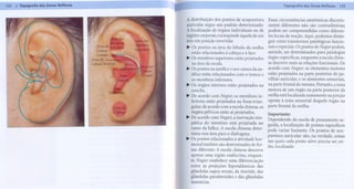 - a~---   -
                                                                         ..Topografia   das Zonas Ref2exas


              A distribuição dos pontos de acupuntura            Essas circunstâncias     anatômicas   discreta-
              auricular segue um padrão determinado.             mente diferentes não são contraditórias;
              A localização de órgãos individuais ou de          podem ser compreendidas       como diferen-
              regiões corporais corresponde àquela de um         tes locais de reação. Aqui, podemos distin-
              feto em posição invertida:                         guir entre transtornos patológicos funcio-
              ~ Os pontos na área do lóbulo da orelha            nais e especiais. Os pontos de Nogierpodem,
                estão relacionados à cabeça e à face.            amiúde, ser determinados para patologias
              ~ Os membros superiores estão projetados           órgão-específicas, enquanto a escola chine-
                na área da escafa.                               sa descreve mais as relações funcionais. De
              ~ Os pontos na antélice e nos ramos da an-         acordo com Nogier, os elementos motores
                télice estão relacionados com o tronco e     .   estão projetados na parte posterior do pa-
                os membros inferiores.                           vilhão auricular, e os elementos sensoriais,
              ~ Os órgãos internos   estão projetados   na       na parte frontal do mesmo. Portanto, a zona
                concha.                                          motora de um órgão na parte posterior da
              ~ De acordo com Nogier, os membros in-             orelha está localizada exatamente na porção
                feriores estão projetados na fossa trian-        oposta à zona sensorial daquele órgão na
                gular; de acordo com a escola chinesa, os        parte frontal da orelha.
                órgãos pélvicos estão aí projetados.             Importante:
              ~ De acordo com Nogier, a inervação sim-           Dependendo da escola de pensamento se-
                pática do intestino está projetada no
                                                                 guida, a localização de pontos específicos
                ramo da hélice. A escola chinesa deter-
                                                                 pode variar bastante. Os pontos de acu-
                mina esta área para o diafragma.                 puntura auricular são, na verdade, zonas
              ~ Os pontos relacionados à atividade hor-
                                                                 nas quais cada ponto ativo precisa ser, en-
                monal também são determinados de for-            tão, localizado.
                ma diferente: A escola chinesa descreve
                apenas uma região endócrina,     enquan-
                to Nogier estabelece uma diferenciação
                entre as projeções hipotalâmicas     das
                glândulas supra-renais, da tireóide, das
                glândulas paratireóides e das glândulas
                mamárias.
 