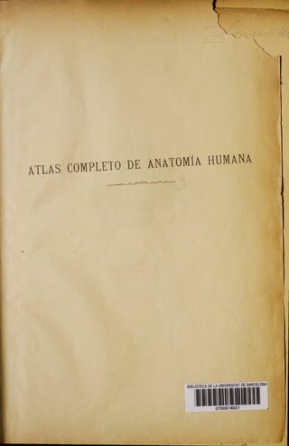 ATLAS COMPLETO DE ANATOMÍA HUMANA
BIBLIOTECA DE LA UNIVERSITAT DE
11 1111
0700674631
 