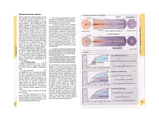 Respiración tisular, hipoxia
Tanto el aporte de O2 desde la sangre a los te-
jidos periféricos como la eliminación de CO2
se producen mediante difusión (v. 20 y ss.
y 106). Como este último difunde con mucha
mayor facilidad (v. 120), la difusión de O2 es li-
mitada y se puede realizar por la elevada densi-
dad de capilares, que determinan una superfi-
cie de intercambio de unos 1.000 m2
y el corto
espacio para la difusión (10-25 µπι como
máximo; A, «R»). La fuerza tractora es la dife-
rencia de presión parcial de O2 (AP02) entre la
sangre capilar y las mitocondrias que necesitan
el O2, que no debe ser menor de un valor critico
de PO2 de unos 0,1 kPa. Como la PO2 disminuye a
lo largo del vaso capilar y al alejarse del mismo,
las células que se localizan lejos de ellos
reciben el peor aporte de O2 (cilindro de
Krogh; Al) y pueden sufrir antes una defi-
ciencia de O2 (hipoxia) (A2; «esquina mortal»).
La necesidad de O2 de un organismo, V02 (1
de O2/min), se puede calcular según el principio
de Fick (v. 106) en función de la diferencia
entre la circulación arterial ofertada (Q · [O2]J
y el volumen de 0% venoso no empleado/tiem-
po (Q · [O2]J, donde Q es la circulación en los
órganos (1/min) y [O2] = concentración de O2
(1/1 desangre):
Vo2 = Q-(IO2Ia-[O2]J [5.7]
Se define la extracción de O2 (E02) como el
porcentaje de la V02 respecto de la oferta
(Q · [O2]J. Como Q se anula, la fórmula que-
daría:
E02 =([02]a -[O2UX[O2I. [5.8]
E02 depende del tipo y actividad del órgano:
piel 0,04 (= 4%); riñon 0,07; encéfalo, hígado
y músculo esquelético en reposo 0,3; miocar-
dio 0,6 (todos los valores en reposo); y el
músculo sometido a una actividad intensa hasta
0,9. Por tanto, un aumento de las nece-
sidades de O2 en el músculo esquelético se
puede cubrir con una elevación de E02 (0,3 =>
0,9) (además de aumentar Q; v. 74), algo que
sólo es posible de forma limitada en el mio-
cardio.
La hipoxia tisular se clasifica en función
de sus causas:
1. La hipoxia hipoxémica (A2, Bl) se
debe a una menor presencia de O2 en la san-
gre, por ejemplo al vivir en las alturas (v. 136),
cuando se reduce la ventilación alveolar o se al-
tera el intercambio alveolar de gases.
2. En la hipoxia anémica (B2) el conteni
do de Hb y la capacidad de O2 de la sangre es
tán reducidas (v. 128), por ejemplo en la ane
mia por deficiencia de hierro (v. 90).
3. La hipoxia isquémica (B3) se produce
por una disminución de Ia circulación (Q ¿)t
que puede deberse a causas generales (insufi
ciencia cardíaca) o locales (obstrucción vascular
arteriosclerótica o embólica). A diferencia de
lo que sucede en 1) y 2), en el caso 3) hay que
compensar la disminución de Q aumentando
E02 para mantener constante V02 (v. ecuej
ción 5.7). En 3) también se dificulta el trans
porte de sustratos y metabolites, por lo que
la glucólisis anaerobia es menos útil (v. 72), ya
que no se puede transportar la glucosa ni eli
minar los hidrogeniones resultantes en forma
de ácido láctico.
4. La hipoxia por aumento de Ia distancia de difu
sión se produce cuando hay más tejido sin aumentar
el número de capilares, por Io que no todas las célu
las que deberían recibir el O2 se encuentran dentro
del cilindro de Krogh (A, «R»).
5. Se denomina hipoxia dtotóxica a Ia que se
produce cuando las mitocondrias reciben suf cíente
O2 pero se impide su utilización. El ácido cianhídri
co (HCN), por ejemplo, bloquea el metabolismo oxi-
dativo mediante inhibición tie Ia citocromooxidasa.
La sensibilidad a la hipoxia de los distintos
tejidos no es la misma. El encéfalo es el más
sensible, lo que tiene especial gravedad ya que
una neurona lesionada no se recupera nunca.
Cuando se produce una anoxia global del orga-
nismo (parada cardíaca o respiratoria), la capa-
cidad de sobrevivir del encéfalo determina la
posibilidad de supervivencia de todo el organis-
mo. Bastan 15 s de anoxia para perder el co-
nocimiento y en 3 min el daño es irreparable.
Se produce cianosis, coloración azulada de
los labios, el lecho ungueal, etc., cuando el
contenido arterial de desoxi-Hb es 50 g/1.
Cuando el contenido conjunto de Hb es nor-
mal o levemente reducido, la cianosis se consi-
dera signo de hipoxia. Cuando el contenido
en Hb sea muy bajo, puede producirse una de-
ficiencia de Ü2 (hipoxia anémica) que ponga en
riesgo la vida sin cianosis asociada, mientras
que cuando la Hb es alta se puede observar
cianosis sin que exista una hipoxia real.
 