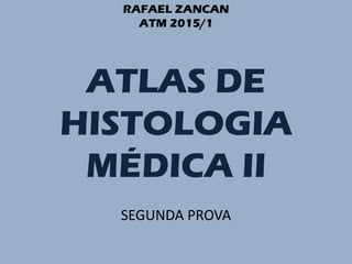 RAFAEL ZANCAN
    ATM 2015/1




 ATLAS DE
HISTOLOGIA
 MÉDICA II
  SEGUNDA PROVA
 