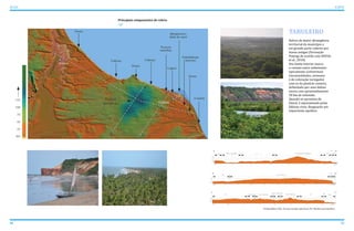 50 51
ATLAS ICAPUÍ
Pf-Paleofalésia Tmh- Terraço marinho holocênico Tb- Tabuleiro pré-litorâneo.
Principais componentes do relevo
TABULEIRO
Relevo de maior abrangência
territorial do município e
em grande parte coberto por
dunas antigas (Formação
Potengi de acordo com SOUSA,
et al., 2010).
Seu limite interior marca
o contato entre sedimentos
tipicamente continentais
(inconsolidados, arenosos
e de coloração variegada)
com os da planície costeira,
delimitado por uma falésia
morta com aproximdamente
30 km de extensão.
Quando se aproxima do
litoral, é representado pelas
falésias vivas. Resguarda um
importante aquífero.
 
