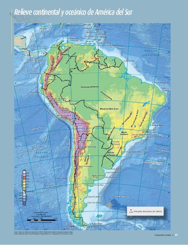 mapa de centro y sur america
