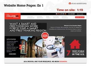 13
Time on site: 1:19
Website Home Pages: Ex 1
 