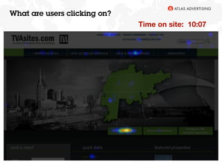 19
Time on site: 10:07
What are users clicking on?
 