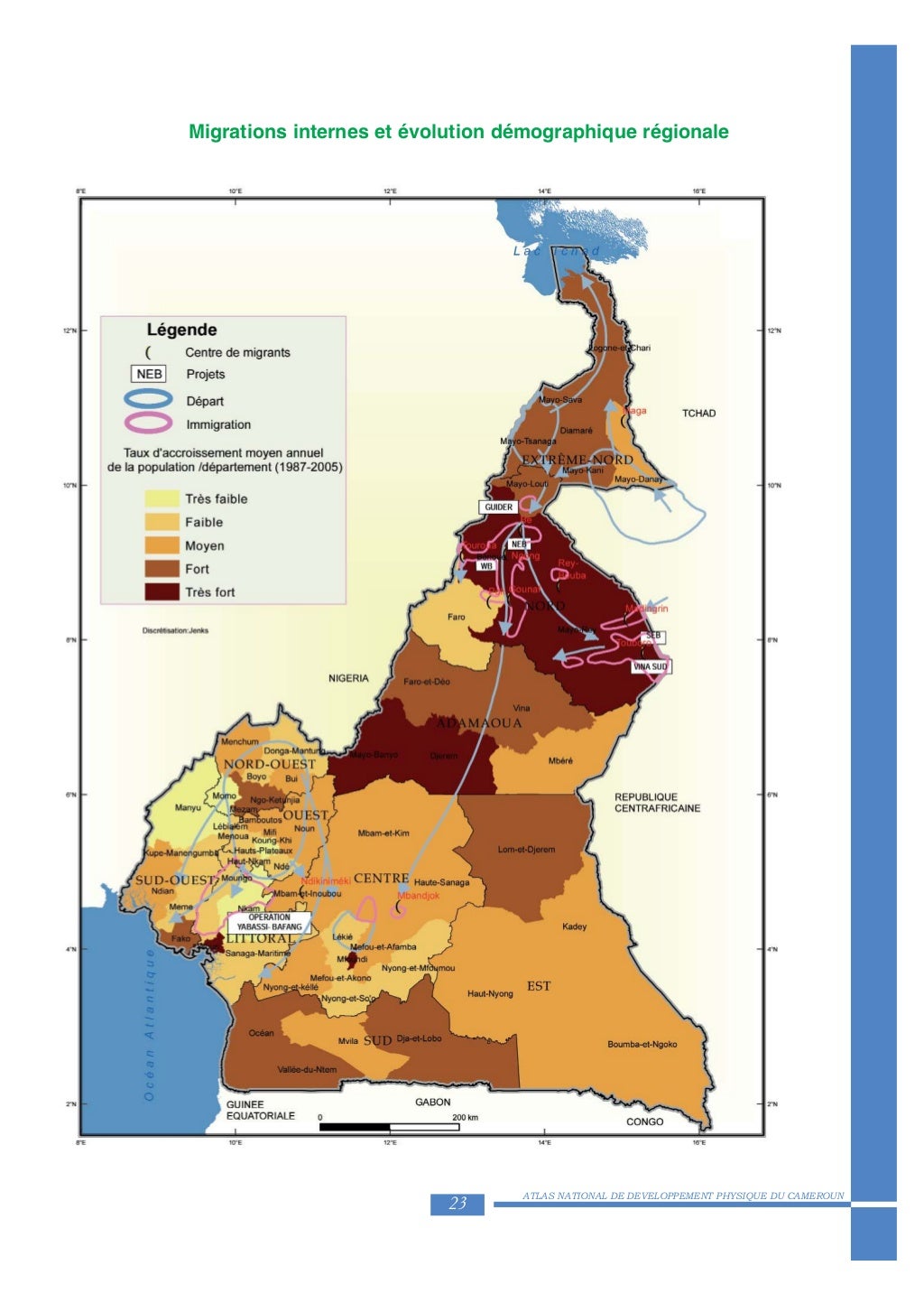 Positionnement géographique des activités économiques du Cameroun