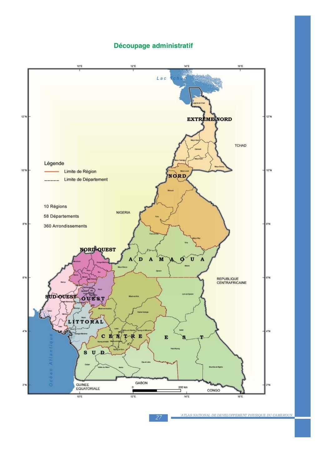 Positionnement géographique des activités économiques du Cameroun
